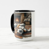 ビーグルサンタの『良いって何？』クリスマスコーヒーマグ マグカップ (正面左)