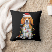 ビーグルサンタクリスマスツリーライトズクリスマスギフトボーイズ クッション (ブランケット)