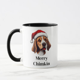 ビーグルサンタ帽子クリスマス犬 マグカップ