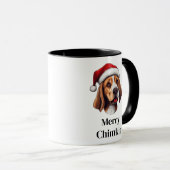 ビーグルサンタ帽子クリスマス犬 マグカップ (正面右)