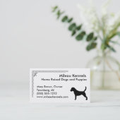 ビーグルシルエット白黒ペット 名刺 (スタンド正面)