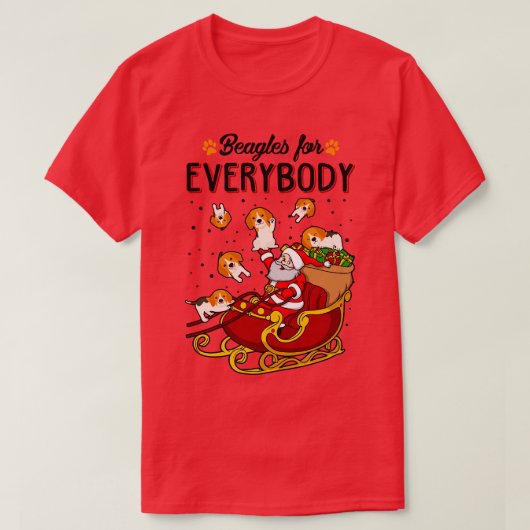 ビーグルスクリスマス Tシャツ (デザイン正面)