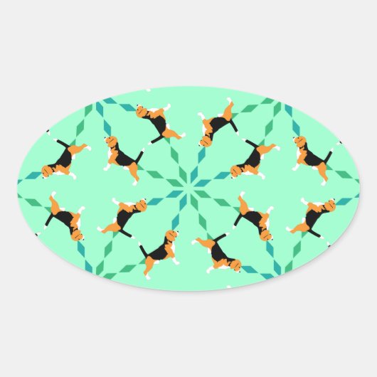 ビーグルスタイル 楕円形シール (正面)