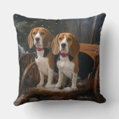 ビーグルスノウィースリークリスマスデコール クッション (裏面)