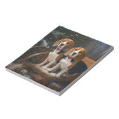 ビーグルスノウィースリークリスマスデコール ノートパッド (回転)