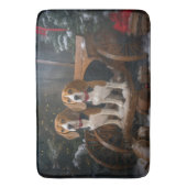 ビーグルスノウィースリークリスマスデコール バスマット (正面縦)