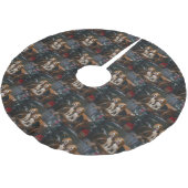 ビーグルスノウィースリークリスマスデコール ブラッシュドポリエステルツリースカート (アングル)