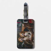 ビーグルスノウィースリークリスマスデコール ラゲッジタグ (裏面縦)