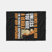 ビーグルスモール香り犬狩りペットブリーダー沈黙 フリースブランケット (正面(横))