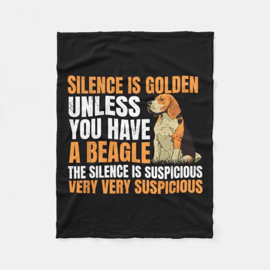 ビーグルスモール香り犬狩りペットブリーダー沈黙 フリースブランケット (正面)