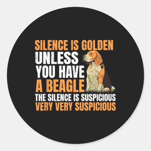 ビーグルスモール香り犬狩りペットブリーダー沈黙 ラウンドシール (正面)