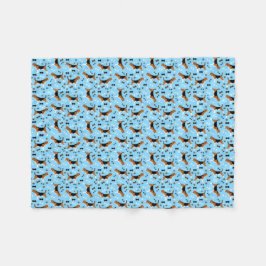 ビーグルズキュートビーグルパターン フリースブランケット