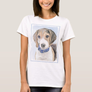 ビーグルズ絵画-かわいいオリジナルのドッグアート Tシャツ