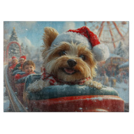 ビーグルテリアの犬のジェットコースター クリスマス カッティングボード