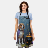 ビーグルドグお洒落ハロウィン絵を描ズ エプロン (着用した状態)