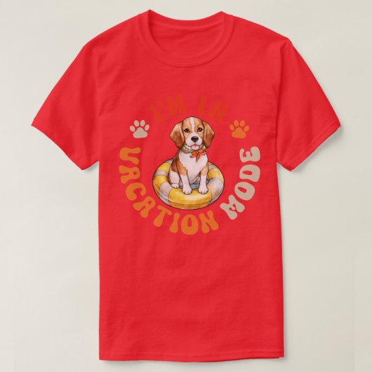 ビーグルドグバケーションモード Tシャツ (デザイン正面)