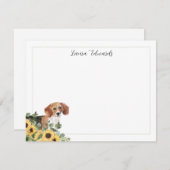 ビーグルドグースマフラワーユーカリパーソナライズされたス ノートカード (正面/裏面)