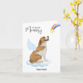 ビーグルドッグエンジェルメモリアルペットロス悔やみや弔慰 カード (黄色い花)