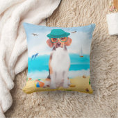 ビーグルドッグオンビーチ クッション (ブランケット)