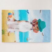 ビーグルドッグオンビーチ ジグソーパズル (横)