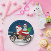 ビーグルドッグクリスマスサンタクロース ペーパープレート (パーティー)