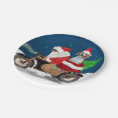 ビーグルドッグクリスマスサンタクロース ペーパープレート (アングル)