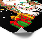 ビーグルドッグクリスマスツリーライトサンタドッグクリスマスギ ポスター (角)