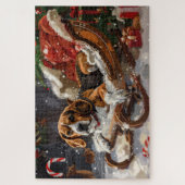 ビーグルドッグクリスマスフェスティバル ジグソーパズル (縦)