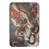 ビーグルドッグクリスマスフェスティバル バスマット (正面縦)