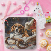 ビーグルドッグクリスマスフェスティバル ペーパープレート (パーティー)