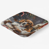 ビーグルドッグクリスマスフェスティバル ペーパープレート (傾斜あり)