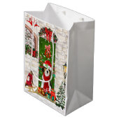ビーグルドッグクリスマス ミディアムペーパーバッグ (正面アングル)