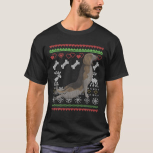 ビーグルドッグサンタクロースブリークリスマスパターンX-Ma Tシャツ