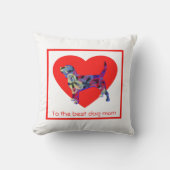 ビーグルドッグシルエット赤いハートマザーズデイ クッション (正面)