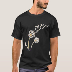 ビーグルドッグスダンデオンフラワードッグ Tシャツ