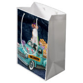 ビーグルドッグハロウィーントラック怖い夜 ミディアムペーパーバッグ (裏面アングル)