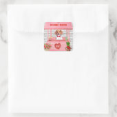 ビーグルドッグバレンタインデーキスをするス スクエアシール (バッグ)