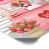 ビーグルドッグバレンタインデーキスをするス ポスター (角)