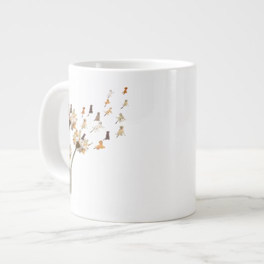 ビーグルドッグフラワーフライダンデリオン愛犬家 ジャンボコーヒーマグカップ (正面左)