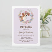 ビーグルドッグフローラクラウンベビーシャワー 招待状 (スタンド正面)