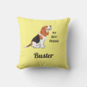 ビーグルドッグマイ最高のフレンド名前をカスタムする クッション (正面)