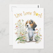 ビーグルドッグママフローラ ポストカード (正面/裏面)