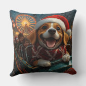 ビーグルドッグローラーコースタークリスマス クッション (裏面)