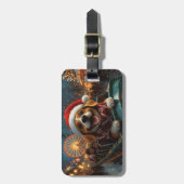 ビーグルドッグローラーコースタークリスマス ラゲッジタグ (正面縦)