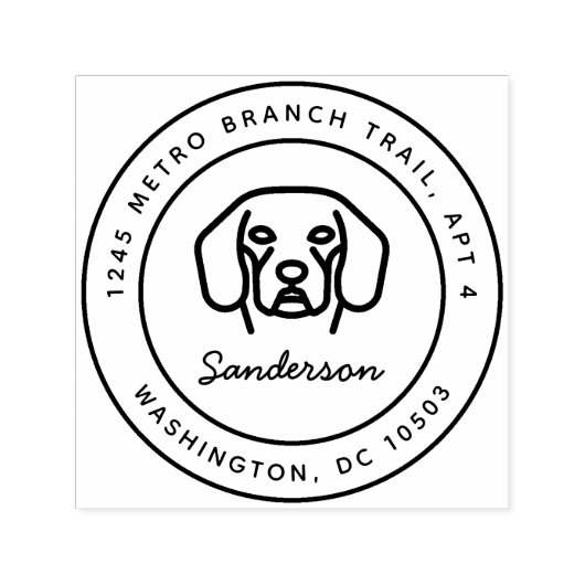 ビーグルドッグ差出人住所スタンプ自己インキング セルフインキングスタンプ (デザイン)