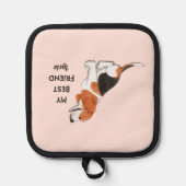 ビーグルドッグ最高のマイフレンドカスタムペット名 鍋敷き (正面)