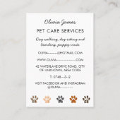 ビーグルドッグ歩くドッグボーディングペットケア 名刺 (裏面)