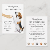 ビーグルドッグ歩くドッグボーディングペットケア 名刺 (正面/裏面)