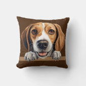 ビーグルドッグ顔装飾用クッション クッション (正面)