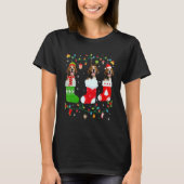 ビーグルドッグ3クリスマスソックスセータークリスマスドッグ Tシャツ (正面)